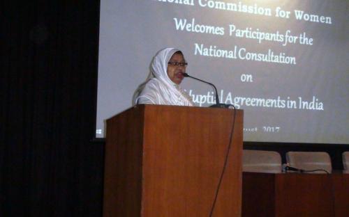 Ms. Shaista Amber, President, All India Muslim Women Personal Law Board presenting her views on the issue