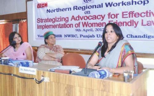 Member Hemalta Kheria attended a workshop on “Strategizing Advocacy for Effective Implementation of Women Friendly laws” held Chandigarh, on 9th April, 2012