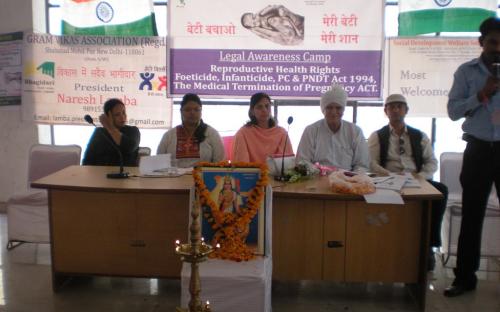 Dr. Charu WaliKhanna Member NCW, Chief Guest at legal awareness camp on “Reproductive Health Rights, Foeticide, Infanticide, PC & PNDT Act, 1994, and The Medical Termination of Pregnancy ACT” held on 21 and 22 September, 2012