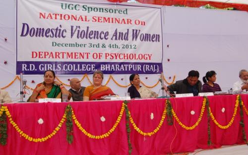 Smt Mamta Sharma, Chairperson NCW was the chief guest at National Seminar “Domestic Violence And Women” organized by Department of Psychology, R. D. Girls College, Bharatpur, Rajasthan