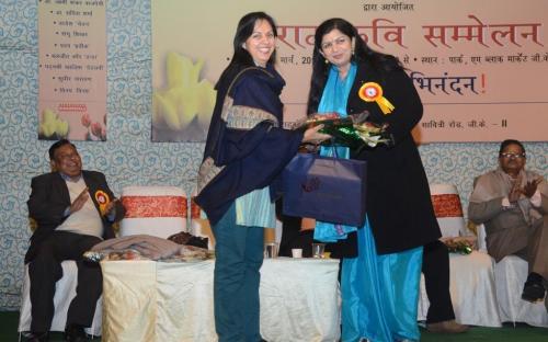 Dr. Charu WaliKhanna, Member, NCW was Guest of Honour at Grand Kavi Sammelan organized by Delhi Hindi Sahitya Sammelan and GK-II, RWA on 1st March, 2014