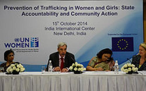 Hon'ble Chairperson speaking at the consultation on Prevention of Trafficking in Women and Girls: State Accountability and Community Action