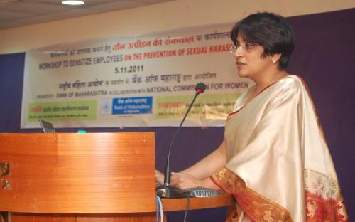 Ms. Vaishali Bhagwat. Advocate addressing participants