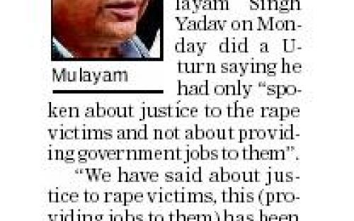 Mulayam's U Turn on rape comment - Times of India Delhi Edition