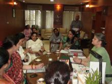 Some volunteers from Bhartiya Janta Party Mahila Morcha in leadership of Smt. Smriti Irani visited the Commission