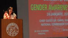 Dr. Charu WaliKhanna, Member NCW was Chief Guest at GENDER AWARENESS CAMP held at Zakir Husain Post graduate Evening College, University of Delhi